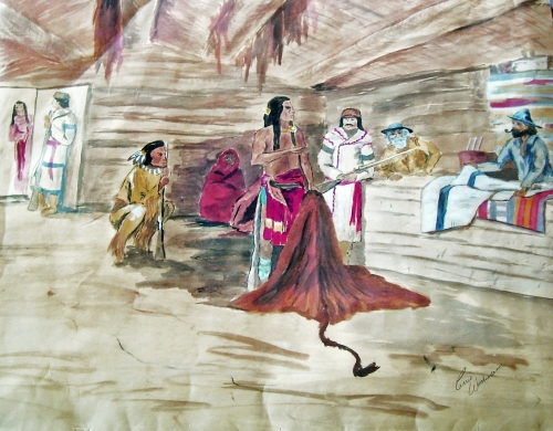Fur Trade - Fort Langley, BC - © Carrie Wachsmann -  watercolor
